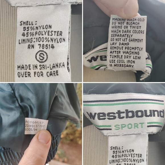 SMALL 80s/90s Westbound Sport Purple Green Paisley Windbreaker Zip Front Jacket - Picture 10 of 10